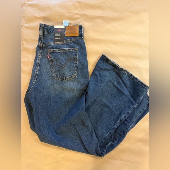 Levi's Women's RIBCAGE WIDE LEG WOMEN'S JEANS 31 x 32 Polar Permiter - Dark Wash - Picture 4 of 7